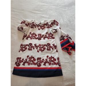 Janie & Jack Girls Floral Dress w/ Matching Scarf Sz 7